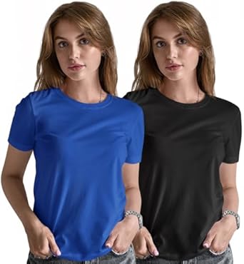 XENOVAURBAN Womens T-shirt Combo | 100% Cotton Women’s Regular Casual T-shirt combo of 2